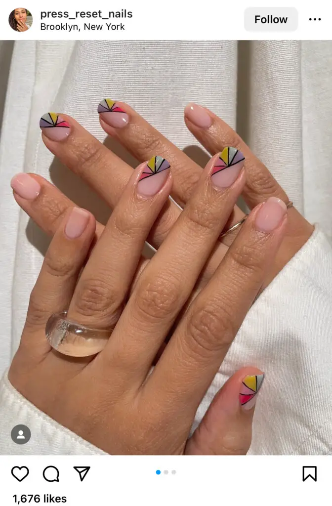 Colorful Tip Natural Nails