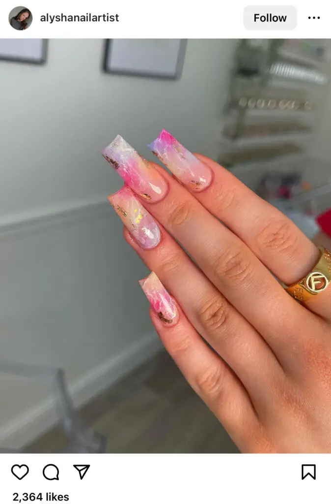 Pink Colorful Summer Nails