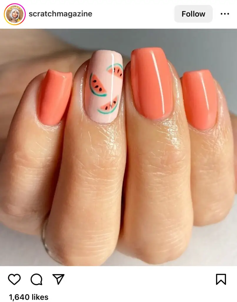 Watermelon Summer Nails