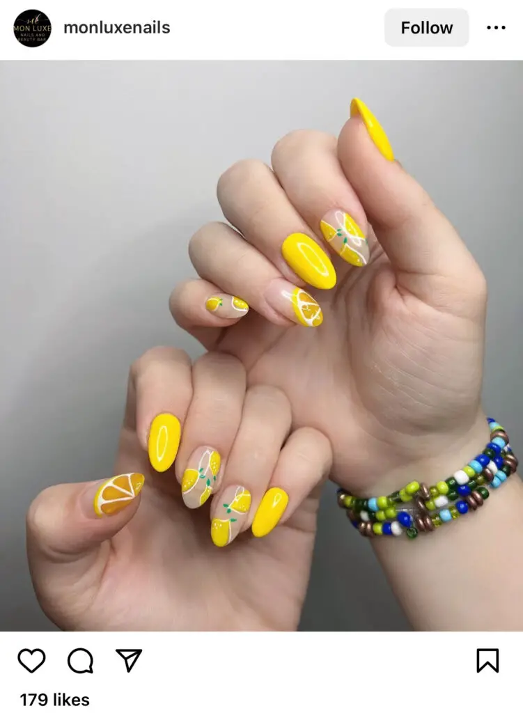 Lemon Vacation Nails 