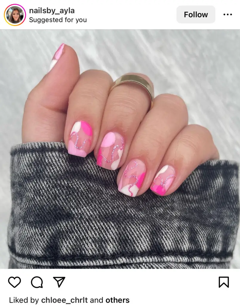 Pink Colorful Vacation Nails 