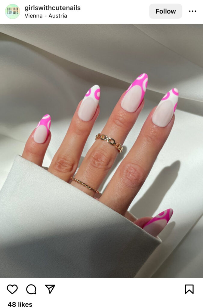 French Tip Pink Summer Nails