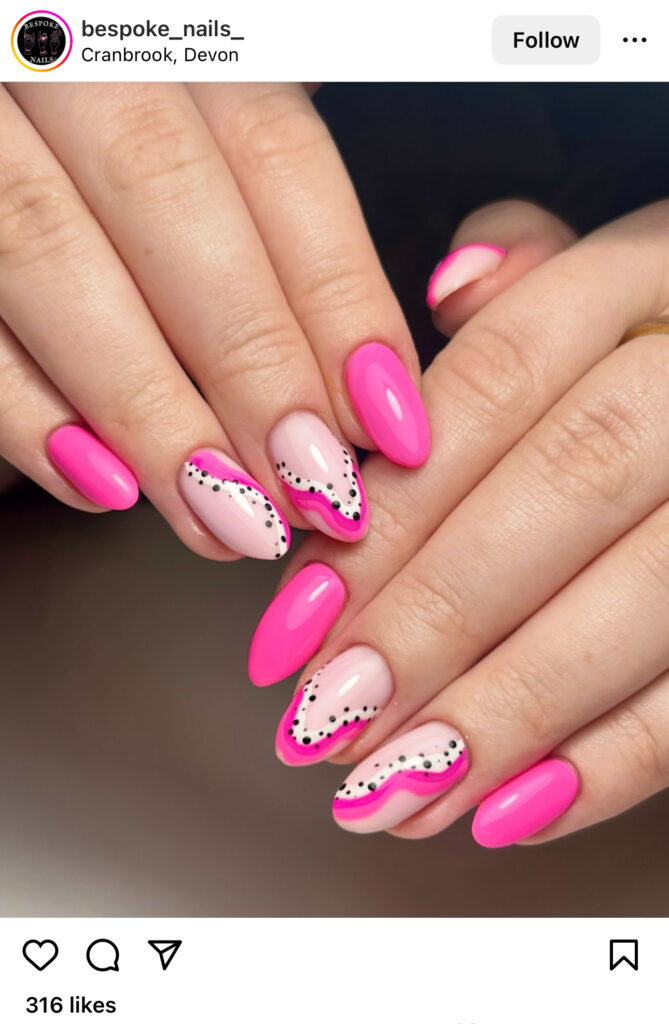 Pink and White Summer Nails