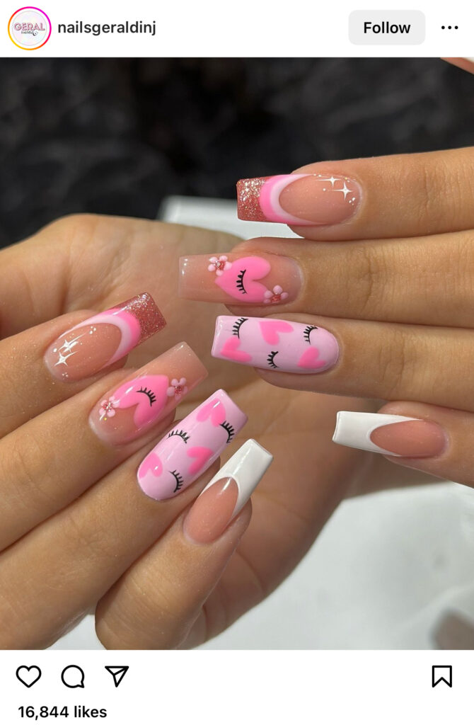 Pink Design Summer Nails 