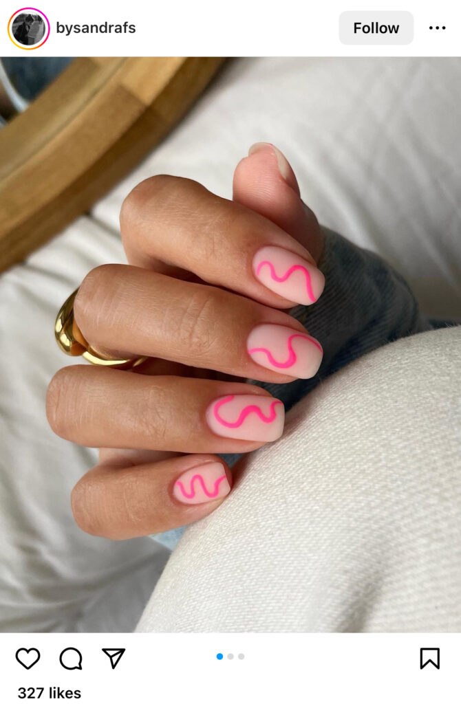 Simple Strips Pink Summer Nails