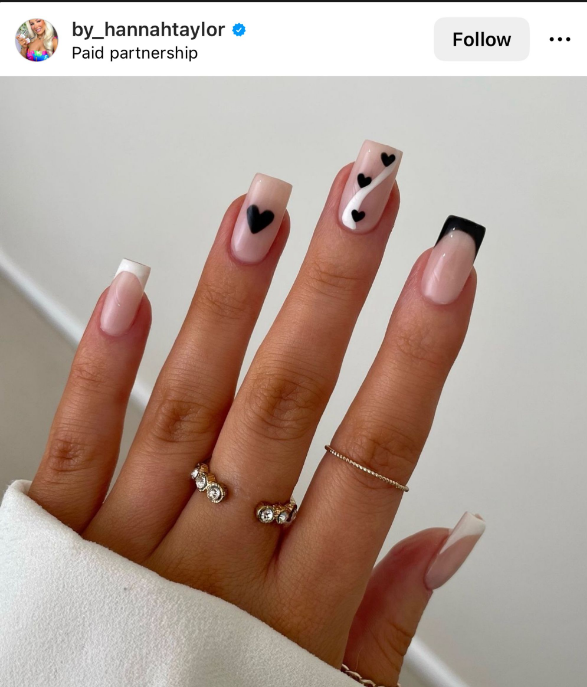 White And Black Summer Nails