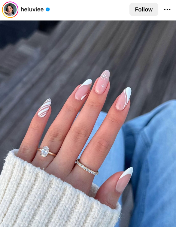 White Design Summer Nails