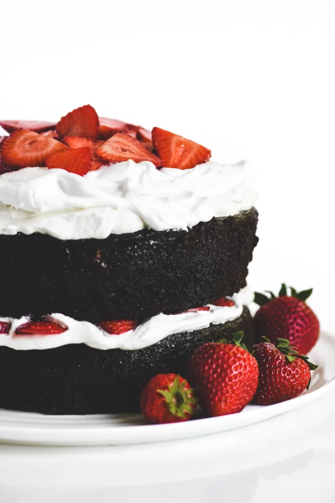 Chocolate Strawberry Whipped Cream Cake