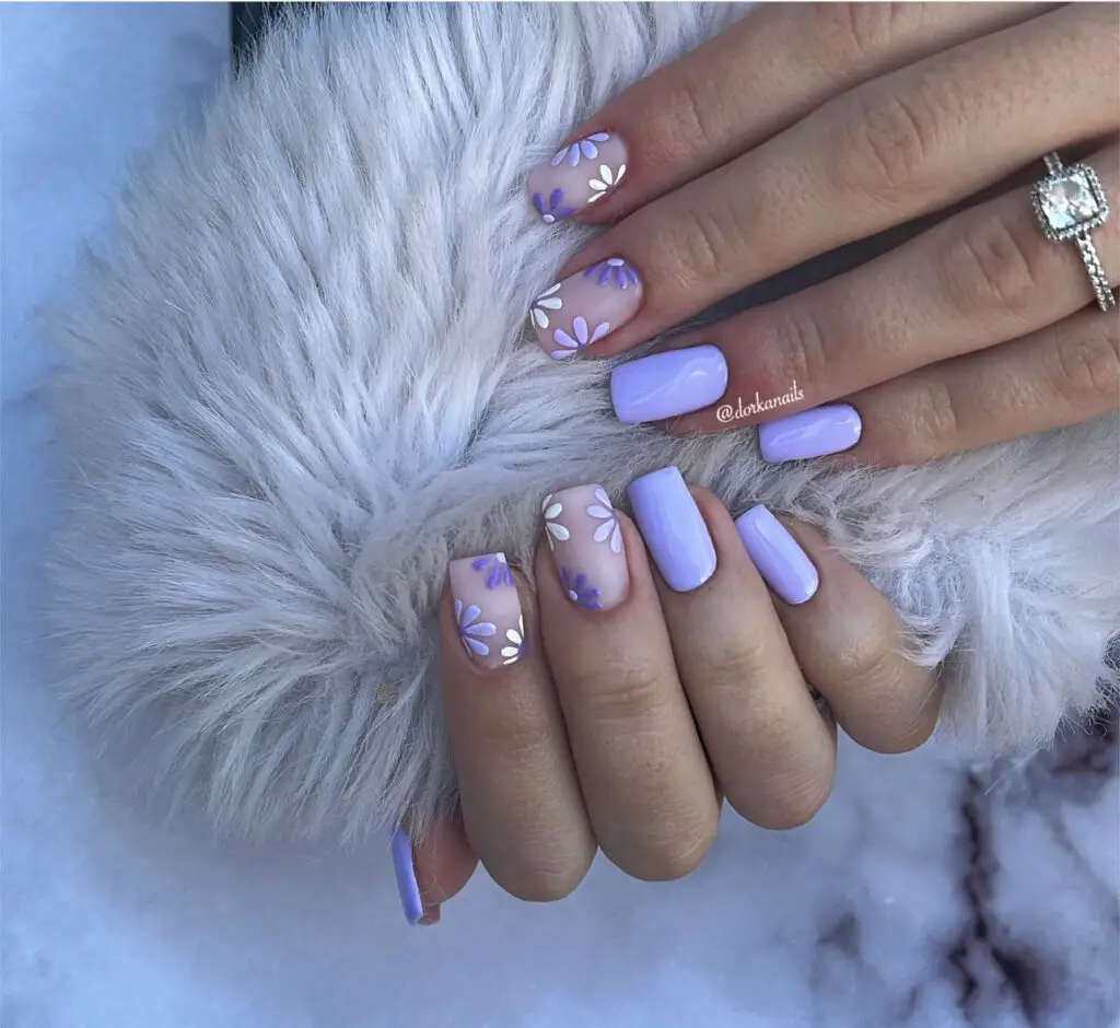 Purple Flower Nail Summer Inspo 