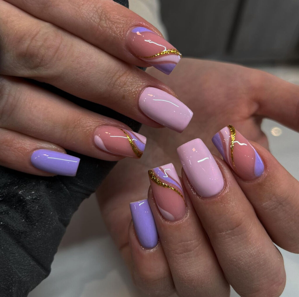 Purple And Pink Summer Nail Design