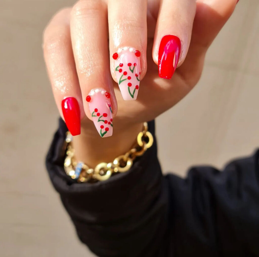 Cherry Nail Summer Design 