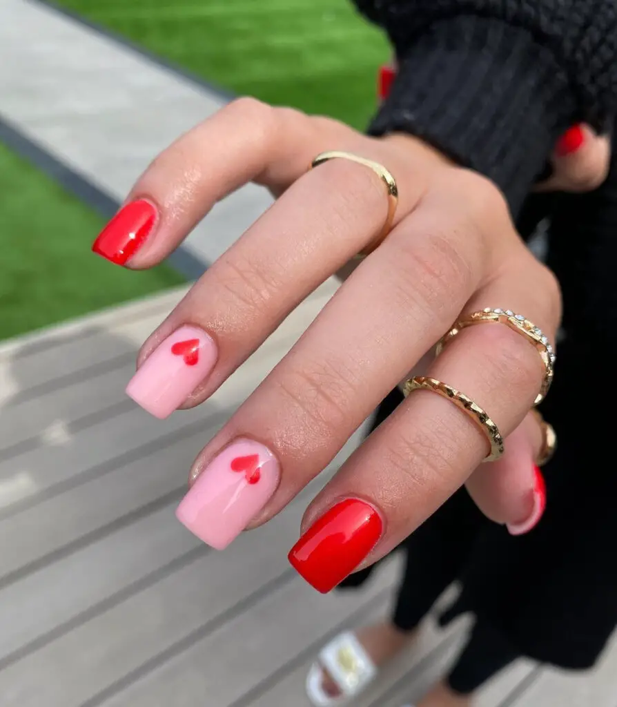  Red Heart Summer Nails Design