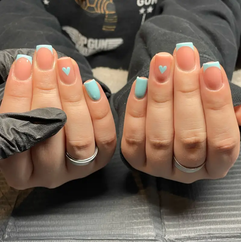 Baby Blue French Tip Nails For Summer