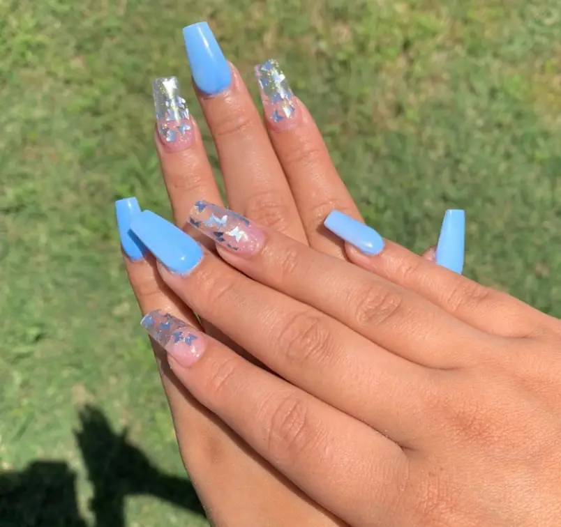 Baby Blue Summer Nail Design