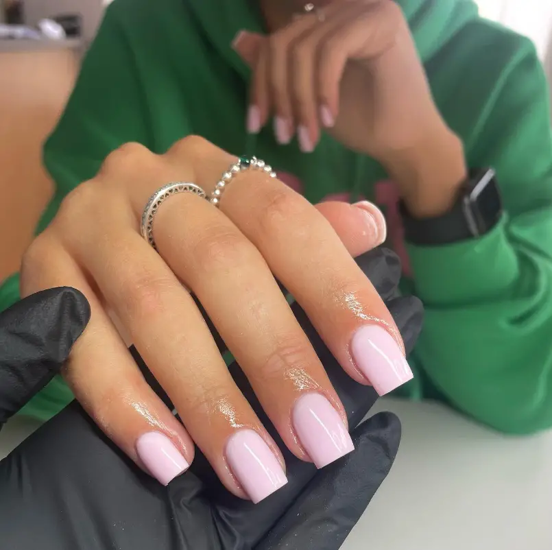 Simple Baby Pink Nail For Summer