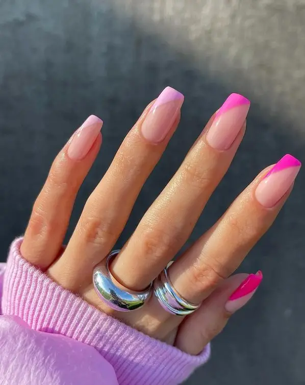 Side Baby Pink Nail Summer Inspo