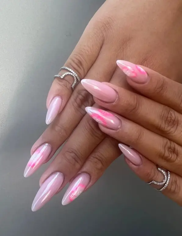 Baby Pink Nail Design For Summer