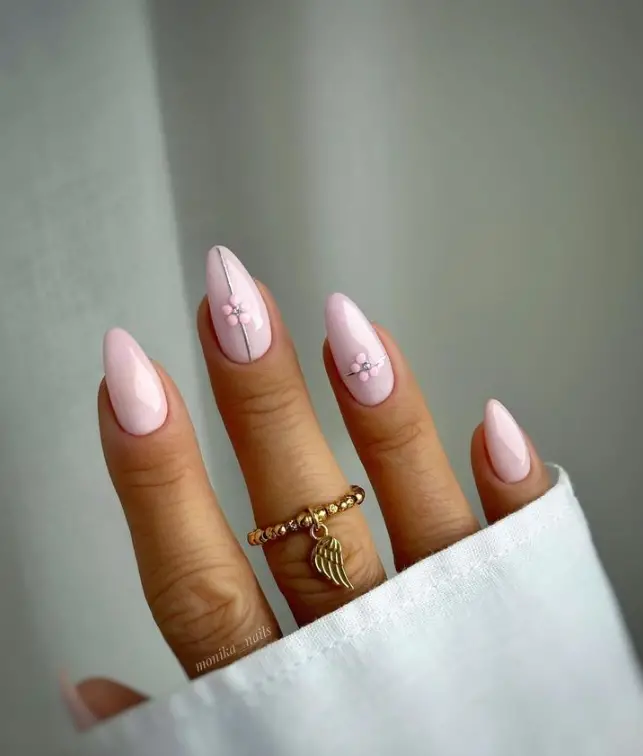 Simple Baby Pink Nails For Summer 