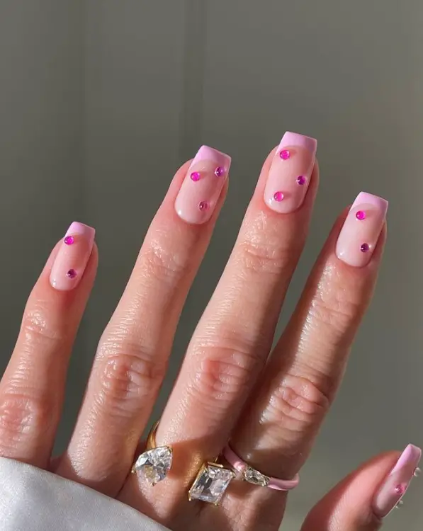 Baby Pink French Tip Nails For Summer