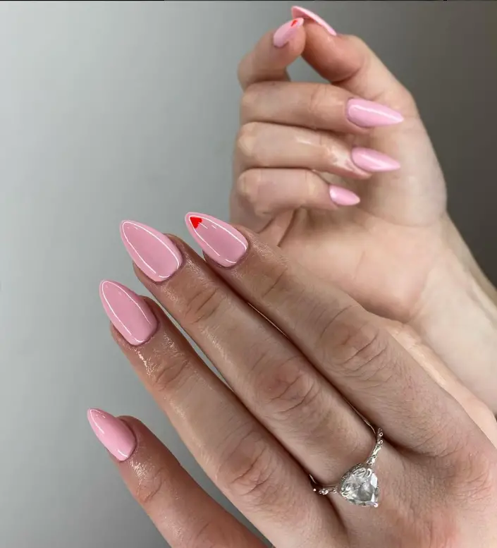 Simple Baby Pink Nails For Summer