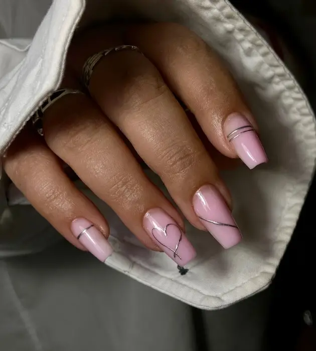 Simple Baby Pink Nail Design For Summer