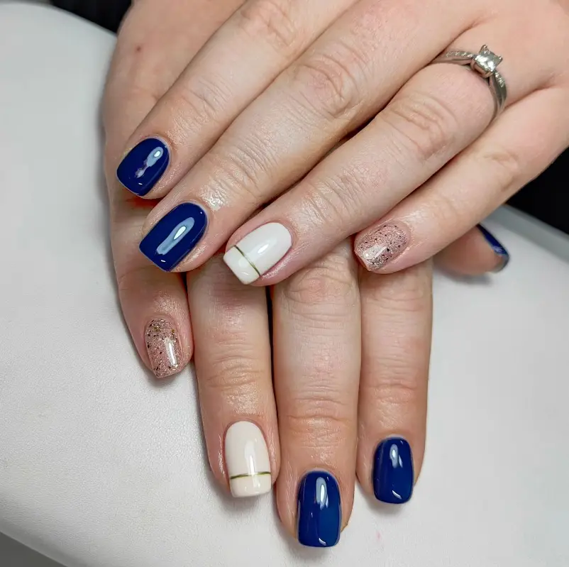 Navy Blue Nails For Summer 