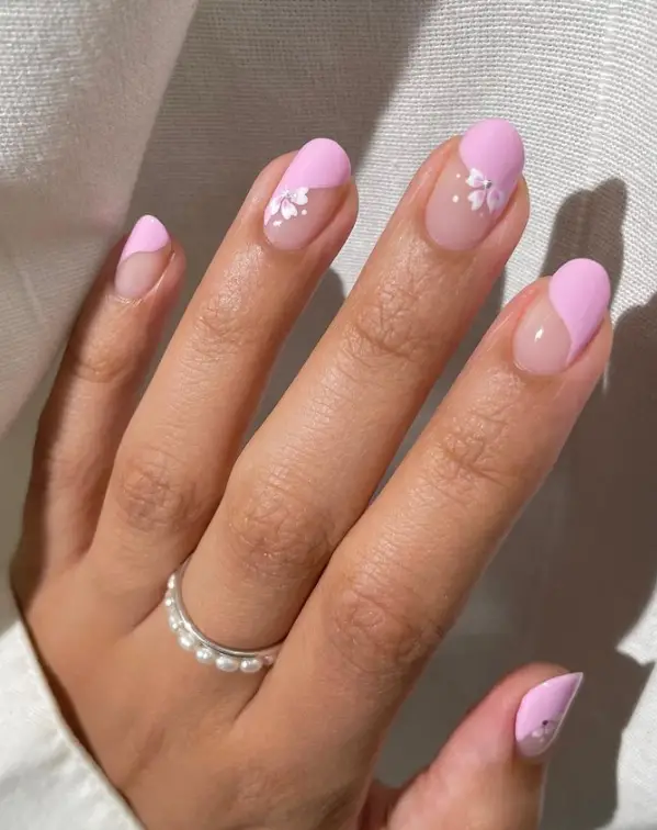 Pink Cute Short Nails For Summer