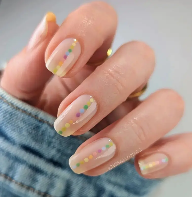 Short Cute Simple Nails For Summer