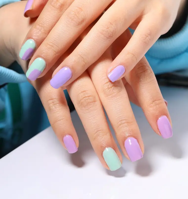 Purple Cute Short Nails For Summer