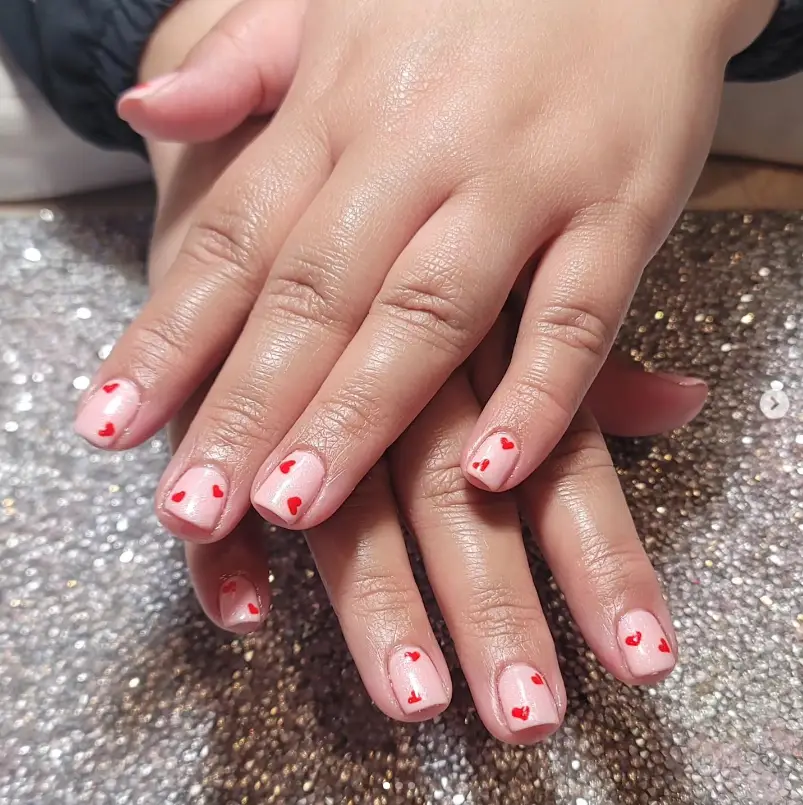 Heart Cute Short Nails For Summer 