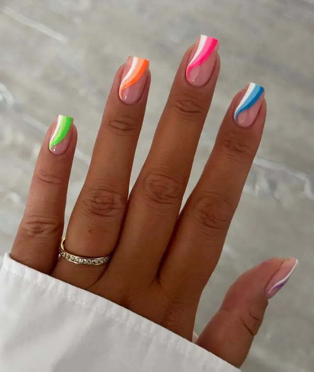 Colorful Holiday Nails For Summer