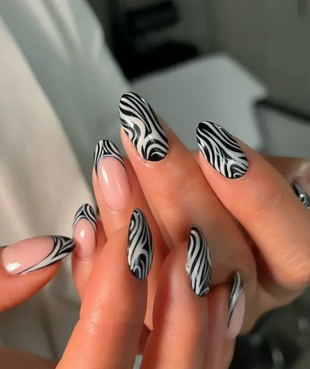 Zebra Design Nails For Summer