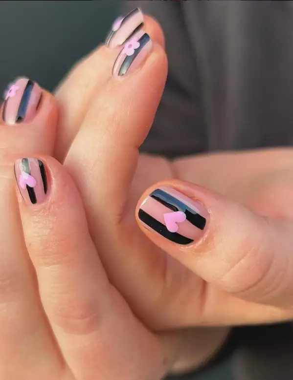 Black Heart Nails For Summer