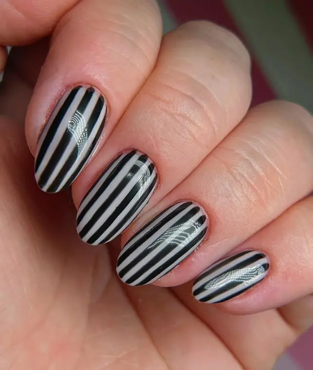 Black Zebra Nails For Summer 