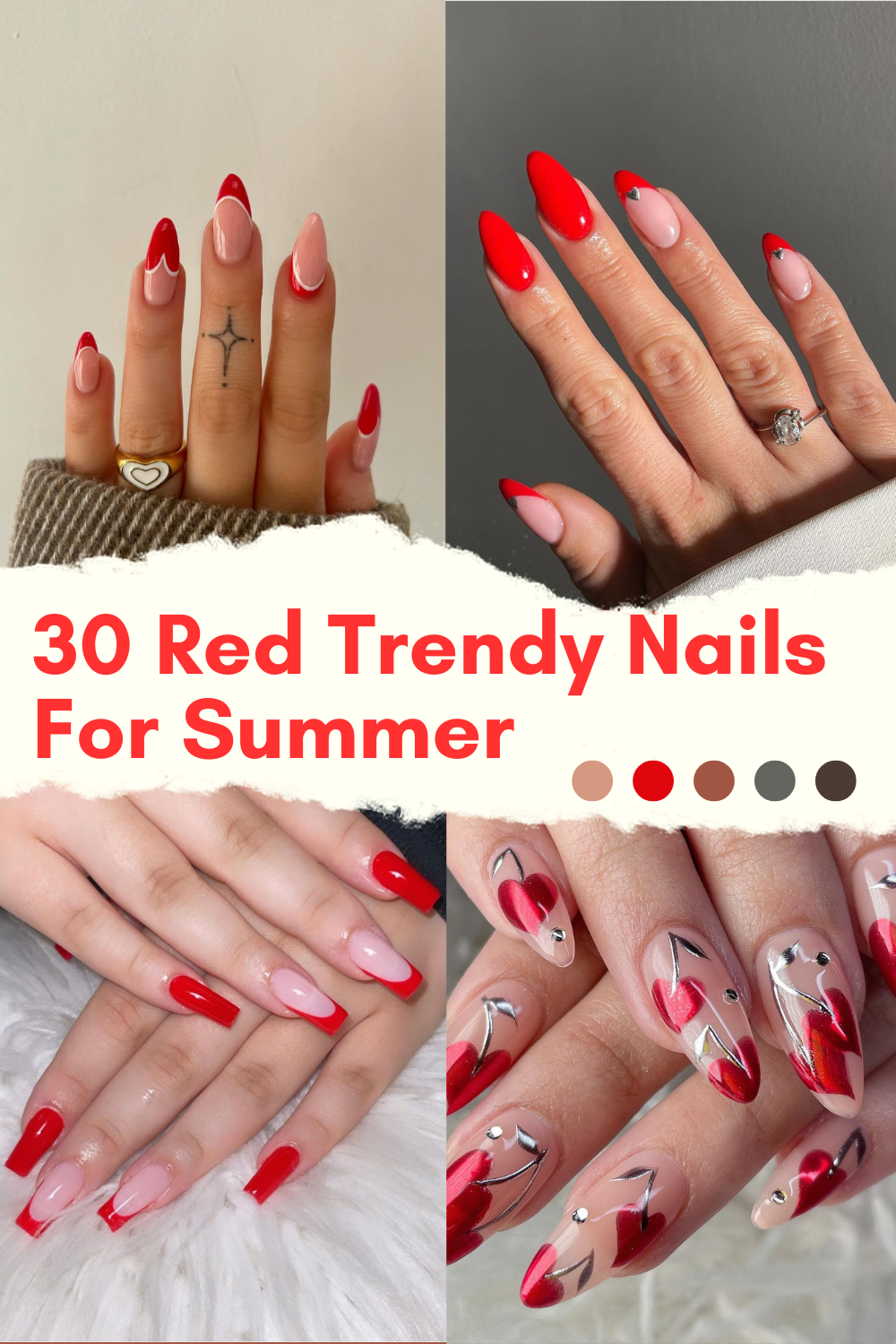 30 red trendy nails for summer