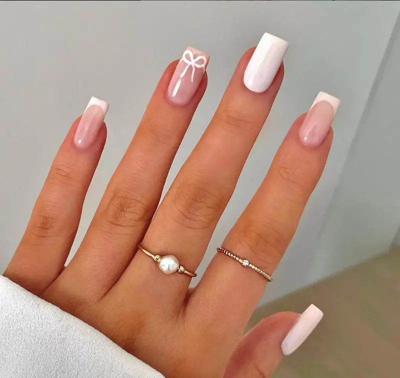 White Graduation Nails