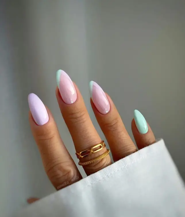 French Tip Pastel Summer Nails