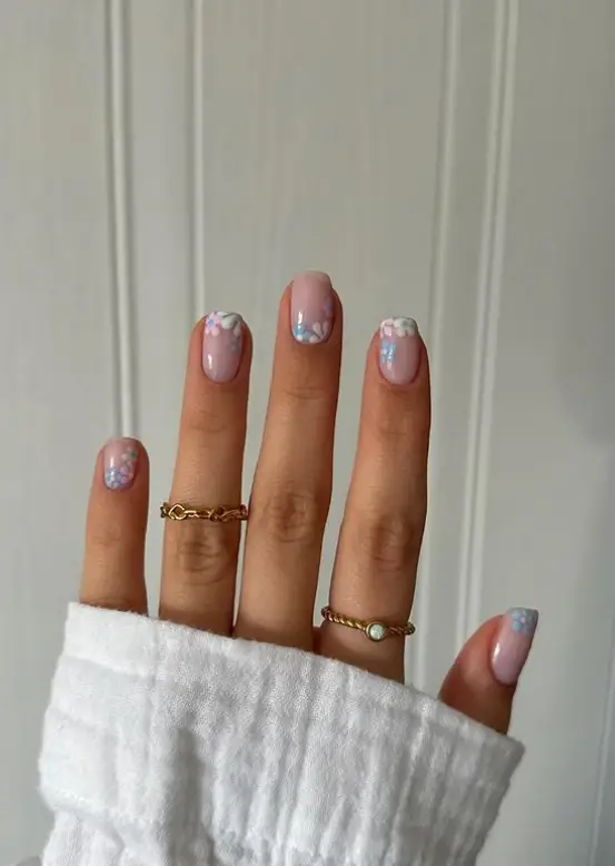 Pastel Flower Summer Nails 