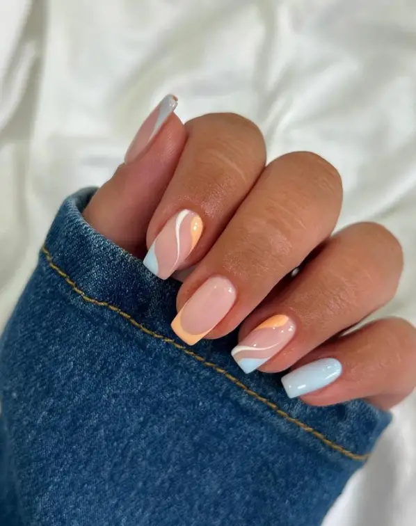 Colorful Pastel Summer Nails 