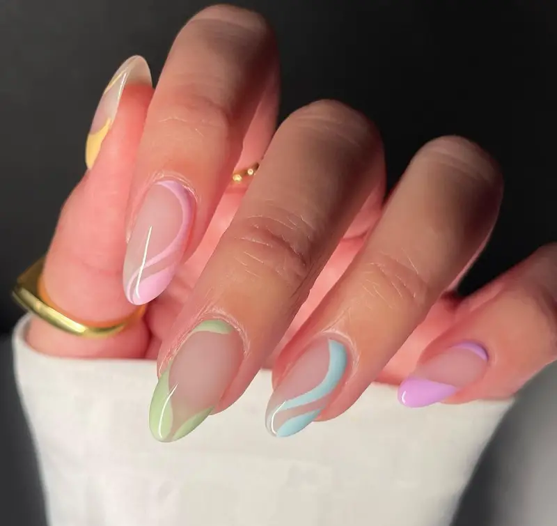 Colorful Pastel Summer Nails