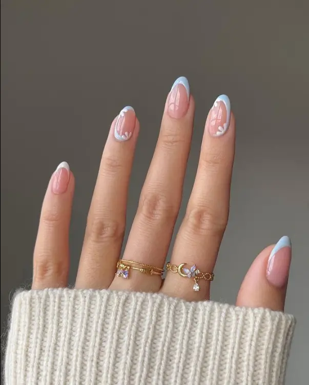 Pastel Blue Summer Nails 