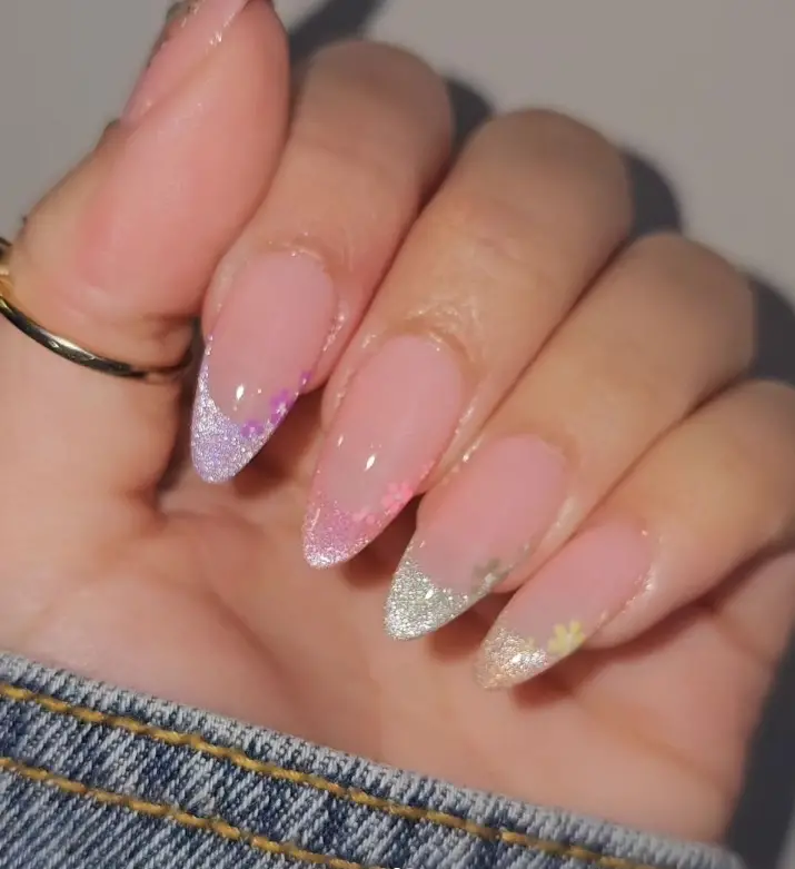 Glitter Colorful Pastel Summer Nails 