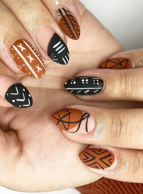 Brown Nail Inspo Design