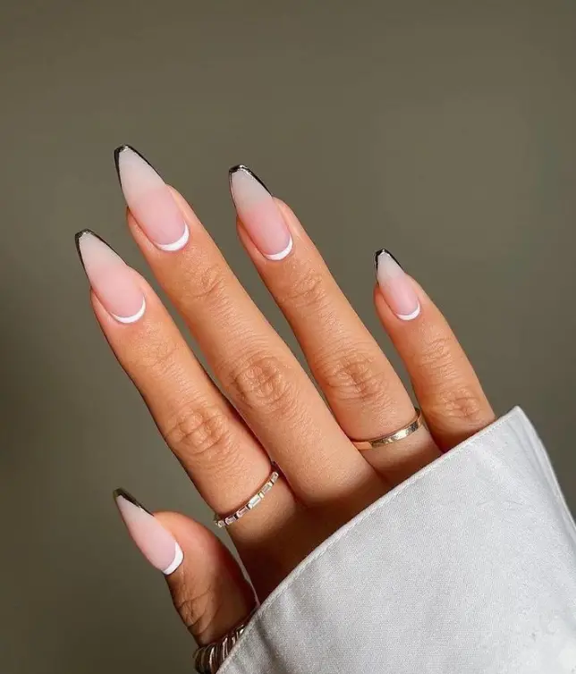 Black and White Classy Nails Inspo