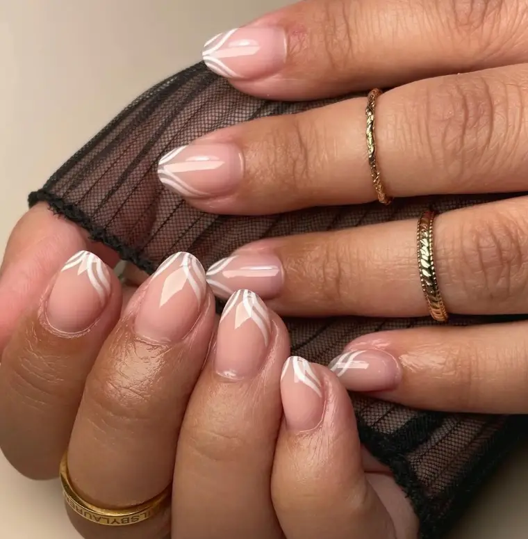 White French Short Nail Inspo