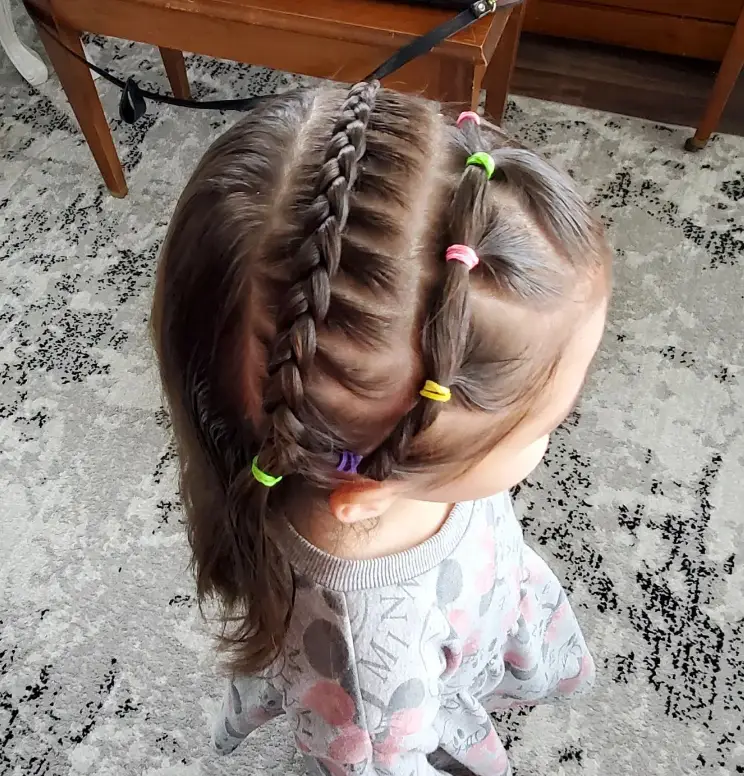 Double Dutch Braids with Sectioned Side Ponytails Hairstyle