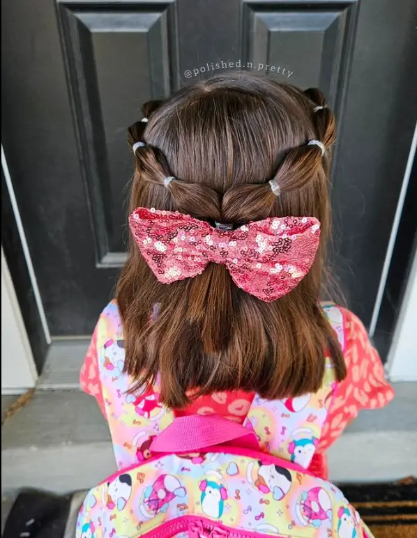 Twisted Half-Up with Bow Accent Hairstyle